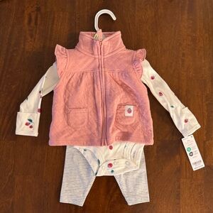 NWT Carter's Matching 3 Piece Set with Vest, 3 months